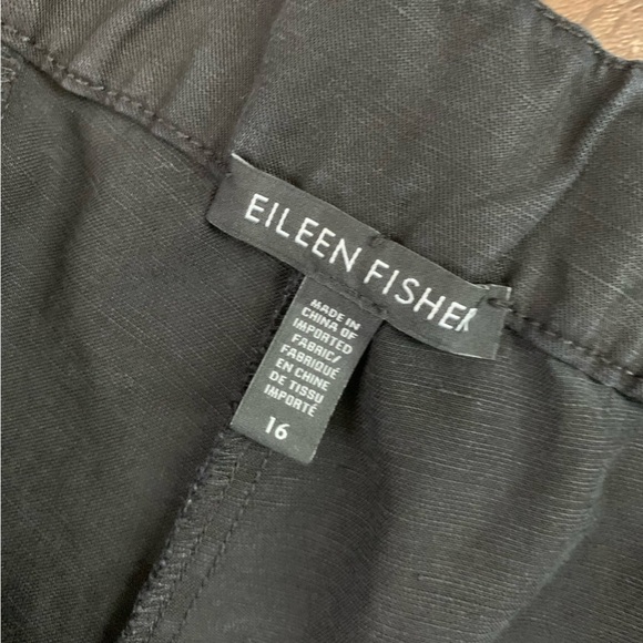 Eileen fisher Womens black Tencel linen blend Bermuda shorts pockets 16 - Picture 5 of 10